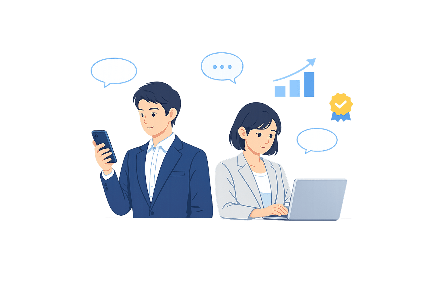スマートフォンとノートパソコンで英語を学ぶビジネスパーソン